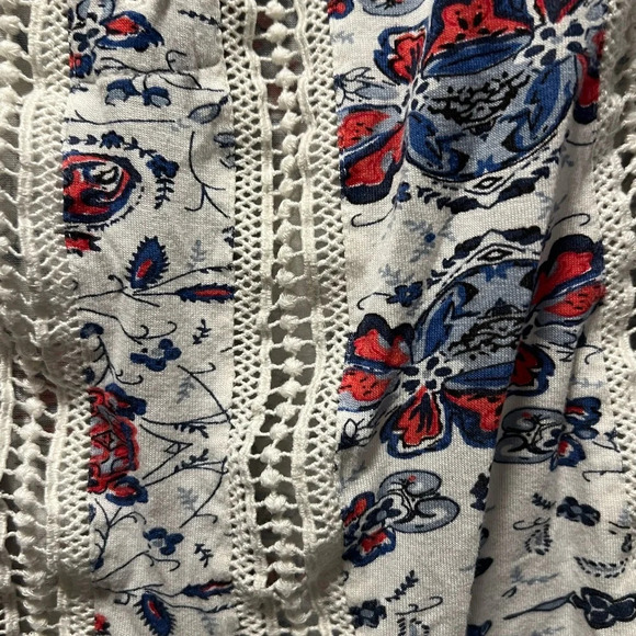 Lucky Brand White Floral Crochet Peasant Size Small - Picture 3 of 7